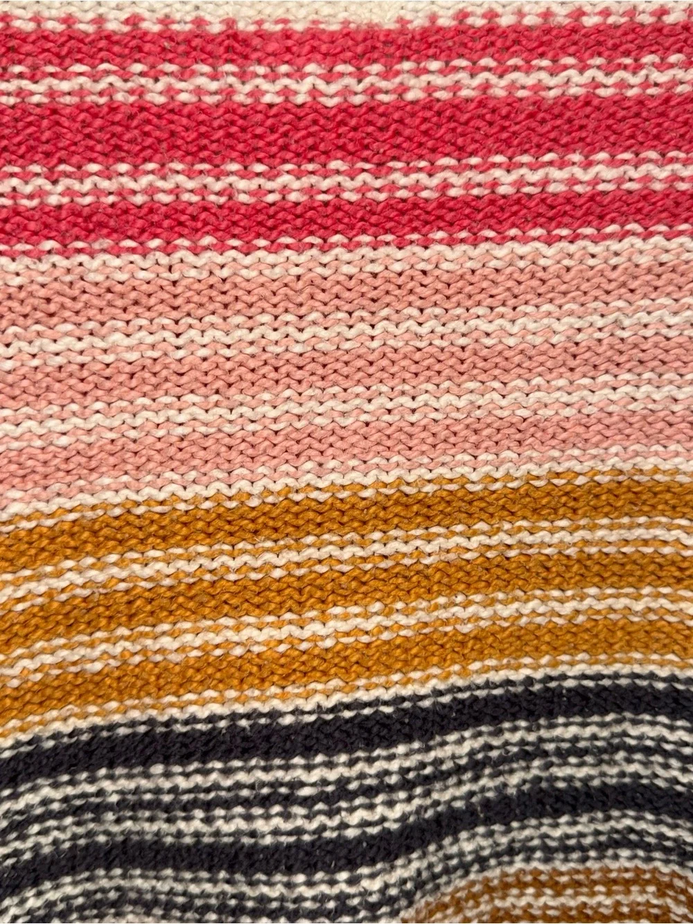 $60 PRE-OWNED Billabong Seeing Multi-Colored Stripes Cropped Pullover Sweater M